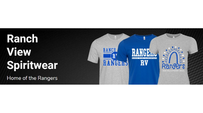  Blue and white tshirts saying Ranch View spirit wear
