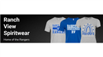 blue and white tshirts saying Ranch View Spiritwear
